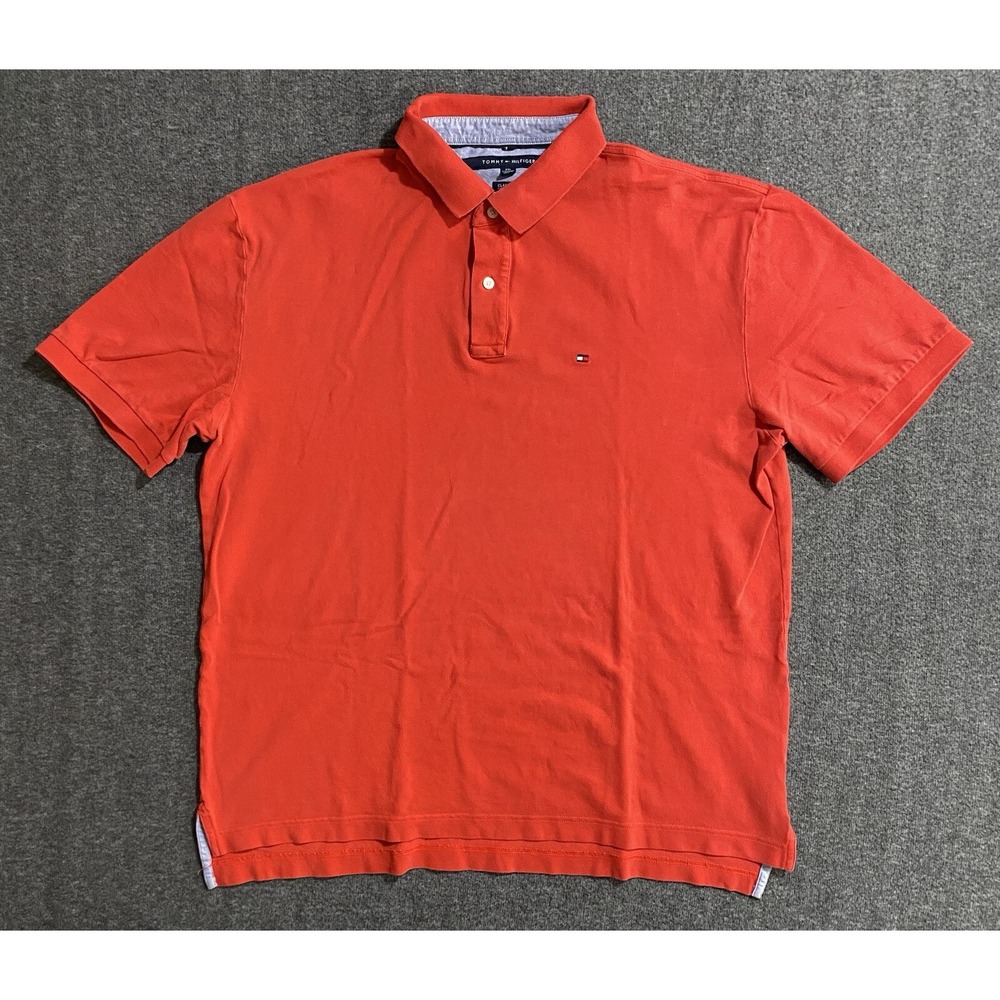 Tommy Hilfiger Polo Shirt Mens SRed  Classic Fit Casual Short Sleeve * Size XXL